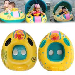 Inflável Swim Trainer para crianças, bóia do bebê, acessórios de praia, anel de piscina, natação infantil, pára-sol, anéis de assento círculo verão - Image 3