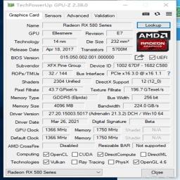 Xfx rx 580 8gb placa de vídeo amd desktop pc jogo mineração 2304sp computador rtx gtx super 560 570 4bg gtx1060 rtx3060 - Image 6