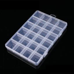 Multifuncional Caixa Organizadora de Plástico Transparente com Grades, Recipiente, Craft Armazenamento para Contas, DIY Jóias Arte, 24 28 Grades - Image 1