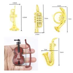 Criativo mini portátil trompete saxofone 1:12 casa de bonecas em miniatura plástico instrumento musical modelo cena acessórios - Image 6