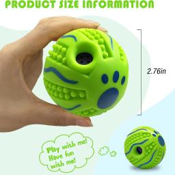 Interativo Dog Toy Ball, Pet Supplies, Som engraçado para IQ Training, Limpeza dos dentes, Interior, 3.94in - Image 3
