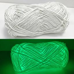 Fio de poliéster luminoso para tricô manual, Brilha no escuro, Fio brilhante para crianças, Lenço cardigan, Chapéu de suéter de tapete, 50g - Image 4