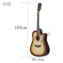 Rosewood Fingerboard para estudantes iniciantes, guitarra acústica, 21 Trautas, 6 cordas, Starter prática, guitarra folclórica, 41" - Image 3