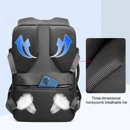 Mochila airbag expansível de grande capacidade para homens, armazenamento a vácuo, mochilas de viagem, 15.6 espaços, à prova d'água, usb, laptop, bolsa de negócios - Image 4