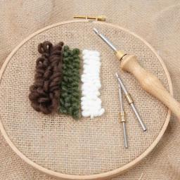 Ferramenta de agulha de perfuração de madeira ajustável kit de bordado diy experiência felting threader agulhas artesanato ferramentas de costura para arte diy - Image 3