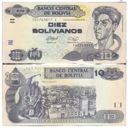 Notas de moedas da Colômbia 10, Colecionáveis não monetárias, Notas de banco, Original Colômbia, 1986 - Image 2