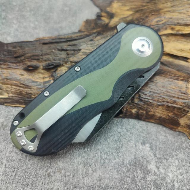 Faca Dobrável Eafengrow Sitivien ST138 com Lâmina 14C28N e Cabos de G10 Micarta - Canivete Ideal para Camping, Caça e Ferramentas Táticas