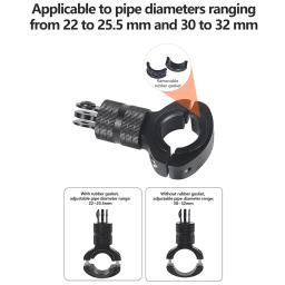 Alumínio Bike Handlebar Mount para bicicleta, acessórios da câmera, GoPro Hero 13, 12, 11, 10, 9, 8, Insta360, X2, X3, X4, DJI Osmo Ação 5, 4, 3 - Image 4