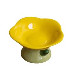 Tigela levantada antiderrapante para animais de estimação, alimentador cerâmico bonito, forma de flor, pé alto, alimentador de cachorro, água de alimentação, prato de gato elevado, suprimentos para animais, novo - Image 3