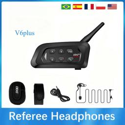 V6 Plus Bluetooth Intercom Fones de ouvido, Futebol Árbitro Arbitragem Intercomunicador, Motocicleta Comunicador impermeável, 1200m - Image 1