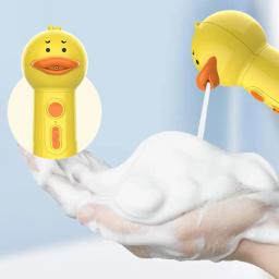 Bonito pequeno pato amarelo máquina de espuma elétrica, carregamento USB, Full-Automatic Soap Dispenser, Pet Acessórios de limpeza, 1pc - Image 3