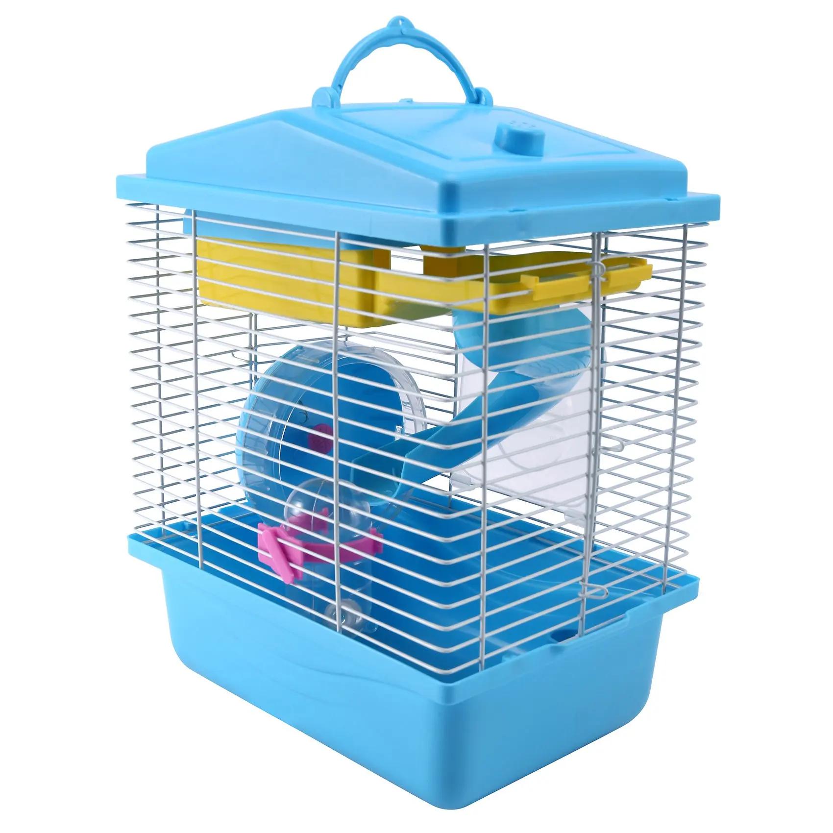 Casa do hamster da gaiola do animal de estimação com a casa dobro da camada transparente da clarabóia para o animal de estimação do hamster dourado - Image 2