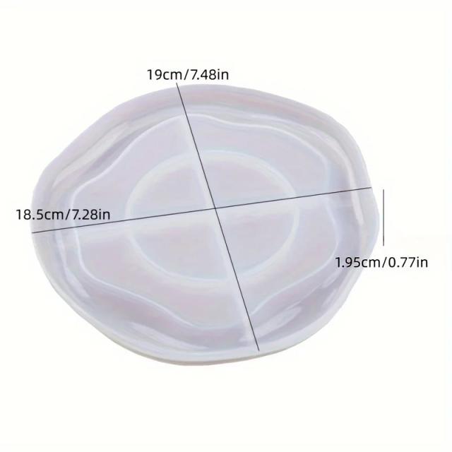 Molde de Bandeja de Resina Oval Irregular Grande, Suporte de Vela para Fundição de Resina Epóxi, 1 Peça