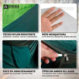 Rede De Descanso Com Tela Mosquiteiro Confortável Camping - Image 6