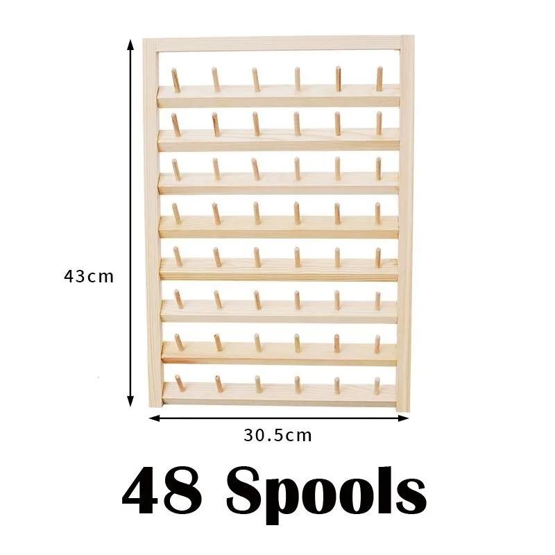 Caixa De Armazenamento De Linha De Costura De Madeira, Spool Yarn Holder, Home Bordado Folding Frame, Organizador de Rack de Tamanho Múltiplo - Image 1