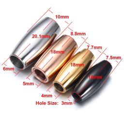 Aço inoxidável Fechos Magnéticos para Fazer Jóias DIY, Cordão De Couro, Pulseira Magnética Buckle, Acessórios Colar, 3mm-6mm - Image 3