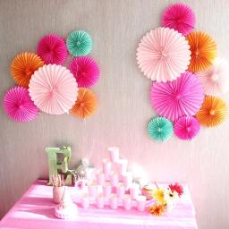 Pinwheels Pendurado Flor Papel Artesanato, Cut-Out Fãs De Tecido, Pinwheels, Festa De Casamento, Decoração De Aniversário Suprimentos, 10-30cm, 5Pcs - Image 2
