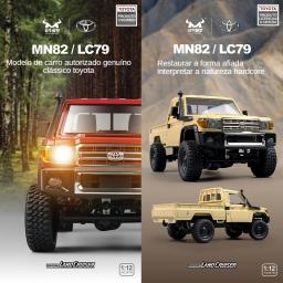 ZWN-Controle Remoto Retro RC Car com Luzes LED, 1:12 Simulação em Grande Escala, LC79, Camião 4WD Profissional, Modelo de Brinquedos, MN82 - Image 5