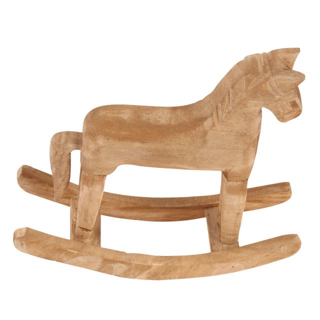 Cavalo de Balanço de Madeira Artesanal: Escultura Diy Charmosa para Crianças e Decoração de Aniversário