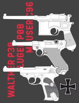 Camiseta casual masculina de manga curta com o pescoço, Walther P38 alemã, Luger P08, pistola Mauser C96, 100% algodão, tamanho S-3XL, verão - Image 3