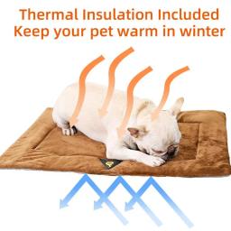 Cama de flanela para animais de estimação, tapete confortável, almofada de aquecimento impermeável para cães e gatos idosos, suprimentos térmicos, inverno - Image 5