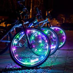 Roda de bicicleta luzes led quadro de bicicleta de montanha luzes de decoração luzes de bicicleta falou noite andar luzes de roda de bicicleta válvula lâmpada - Image 1