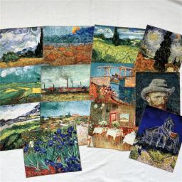 1pcs20x25cm mundialmente famoso pintura a óleo campo de trigo retalhos tecidos de lona de algodão diy material de costura artesanato bordado - Image 2
