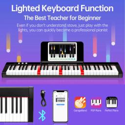 TERENCE TS01 Teclado elétrico multifuncional de 61 teclas Piano 1800mAh Bateria Suporte iluminado e interface USB MIDI - Image 3