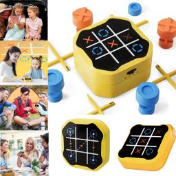 Tic-tac-toe tabuleiro multifuncional jogos eletrônicos montessori quebra-cabeça jogo de mesa xadrez conjunto portátil para adultos crianças - Image 1