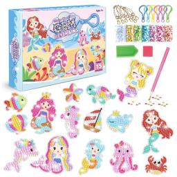 Pintura de diamante Artesanato Conjunto para Crianças, Sereia Animal Chaveiro, Artesanal, DIY, Presente, 15 Pcs - Image 1