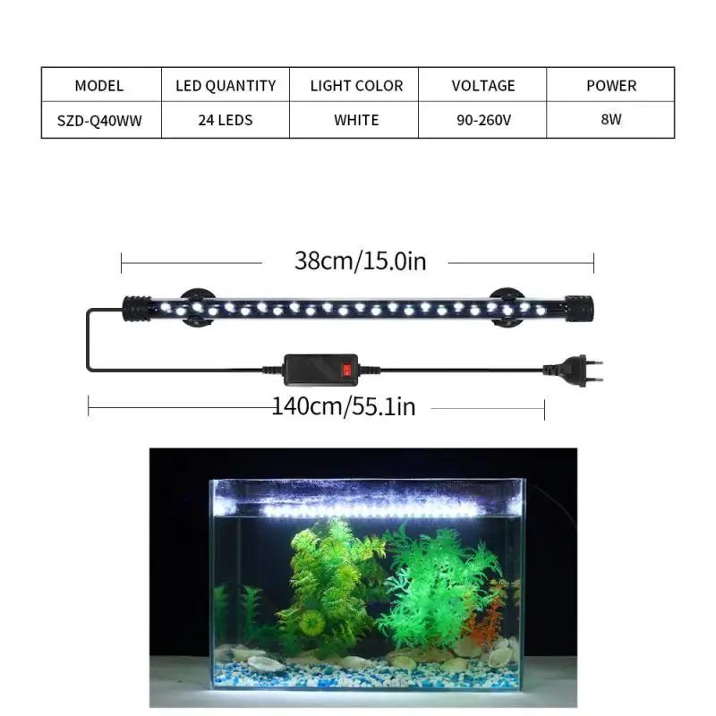 Luz de aquário LED com economia de energia, suprimentos para aquário, luz de espectro completo, acessórios para aquário, 18-38 cm, 90-260V - Image 1