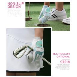 Luvas de golfe femininas pgm st018 mão esquerda e mão direita nanômetro pano golfe respirável proteção palma luvas esportivas de alta qualidade - Image 3