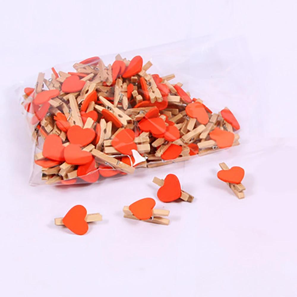 Clipes de madeira coloridos para roupas, Papel fotográfico Peg, Pin Mini Prendedor de roupa, Clipes cartão postal, Home Wedding, Decorações do Dia dos Namorados, 50PCs - Image 1