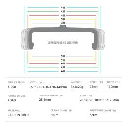 Ryet ergo ace roteamento de cabo interno completo guiador de bicicleta de estrada t800 guiador integrado de carbono di2 com suporte para computador de bicicleta - Image 6