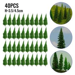 40 pçs modelo de árvores para trem ferroviário diorama wargame parque paisagem decoração ferroviária construção paisagem micro brinquedos - Image 1