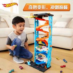 Em estoque roda quente cidade super transformação estacionamento 2-em-1 conjunto de pista carro das crianças brinquedo hkx43 brinquedo pista carro presentes do feriado - Image 1