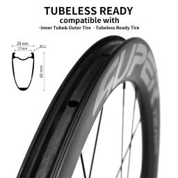 Conjunto de rodas de fibra superteam-cabon 700c, rodas de freio a disco de estrada 50mm, conjunto de rodas de bicicleta clincher sem câmara de ar, 6awls, cubo para rodas hg/xdr - Image 5