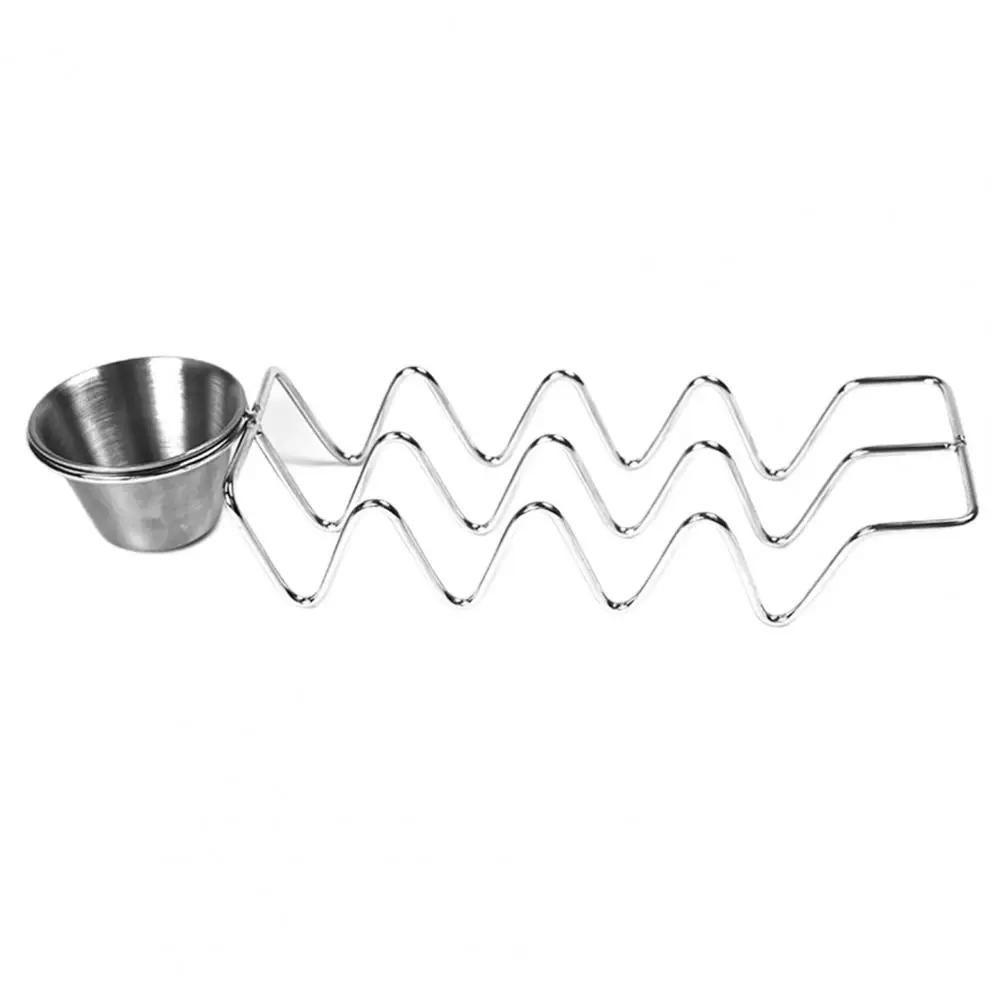 Taco Titular Rustproof Alta Resistência Taco Rack Resistant Food Storage Holder Aço Inoxidável Taco Suporte com Dipping Cup - Image 1
