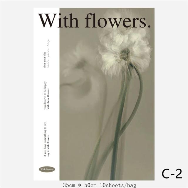 Papel Kraft Coreano para Artesanato: 10 Folhas de Arte Estética para Embalagens de Flores e Doces, Ideal para DIY e Dia dos Namorados