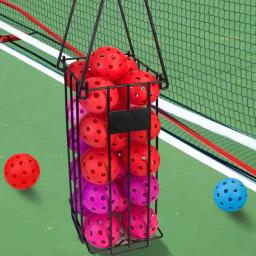 Hopper de tênis de aço inoxidável, Cesta para fácil transporte, 25 Bolas de tênis, 15 Pickleball Capacidade - Image 2