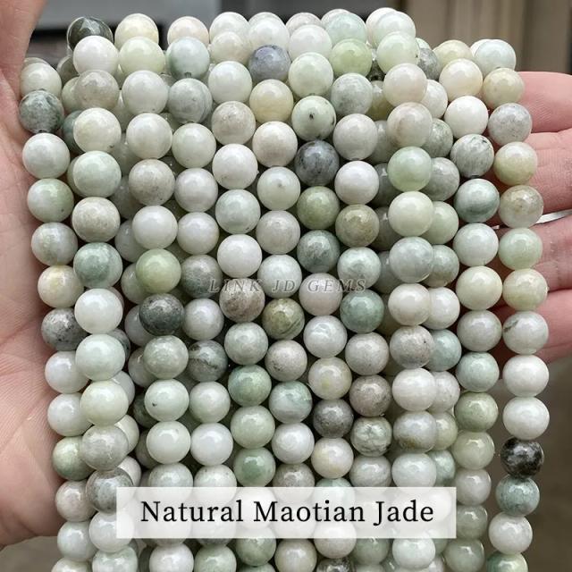 Contas de Jade Maotian Natural 4-12mm para Fabricação de Joias 15"