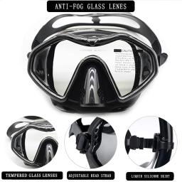 Profissional Silicone Impermeável e Anti-fog Snorkeling Conjunto para Adulto, Grande Campo Mergulho Superfície, Espelho, Wet Throat Snorkeling - Image 4