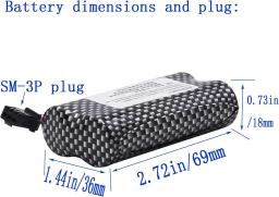 Bateria Li-ion recarregável com carregador, 7.4V, 1300mAh, 10C, SM-3P Plug, carro de controle remoto, Huina 1575 RC Truck, MN82, MN128, MN78 - Image 2