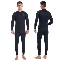 Novo terno de mergulho profissional dos homens à prova de frio quente 3mm neoprene calças superiores dividir terno masculino grosso wading natação surf wetsuit - Image 1