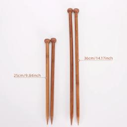 Conjunto de agulhas de tricô de bambu QJH 36 peças, agulhas de tricô de ponta única, suprimentos de crochê para iniciantes feitos à mão (2-10 mm) - Image 3