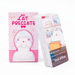 Adivinhação jogo de cartas, novo estilo, gato, oráculo, festa, entretenimento, jogo de tabuleiro, 10,4x6,1 cm, 48 cartas - Image 2