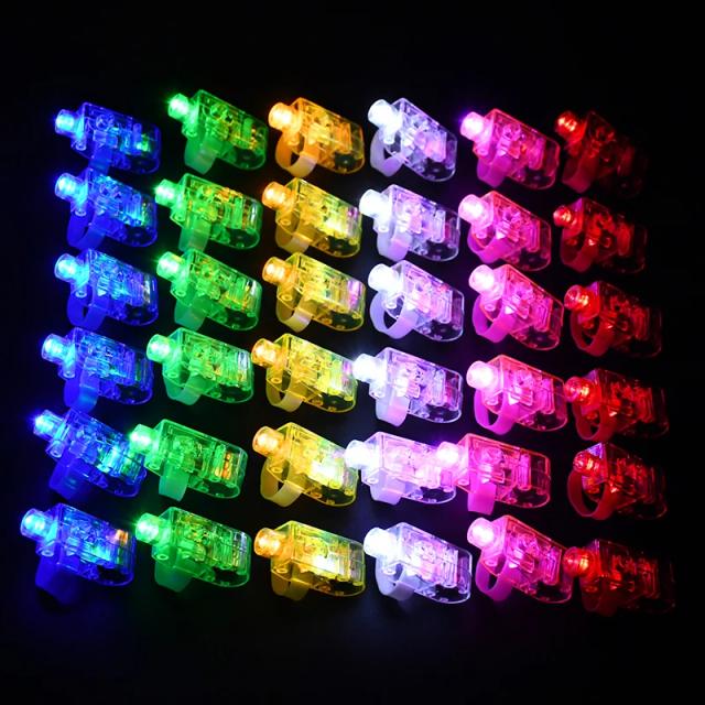 Luz de Dedo LED para Crianças - Diversão em Festas de Aniversário, Casamentos e Halloween, Disponível em 30, 60 e 100 Peças
