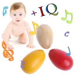 1 peça Ovo musical de percussão de madeira Maracas Shakers Brinquedos infantis presentes divertidos - Image 2