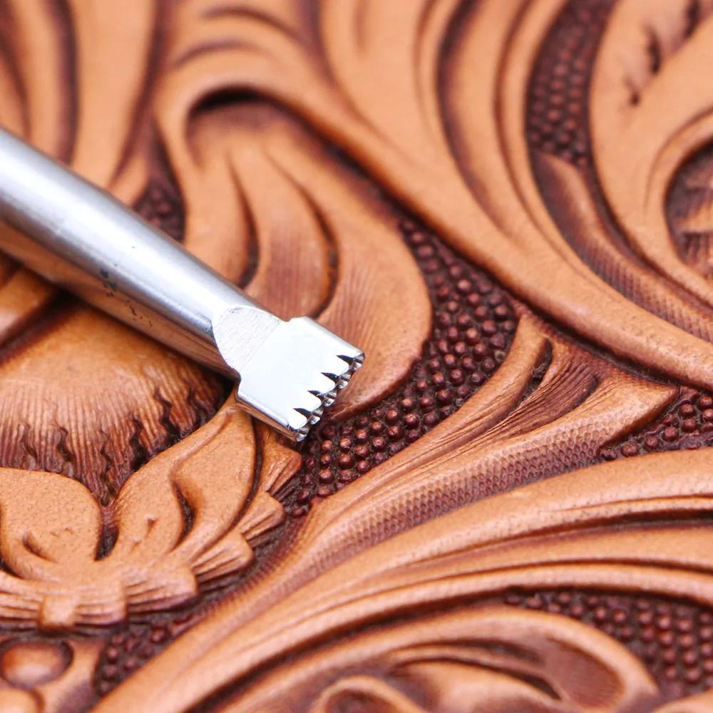 Ferramenta de estampagem de couro, fundo linha de pontos padrão, selo S050, couro Carving Craft, Zhongjiang304 Stainless Streel Stamps - Image 1