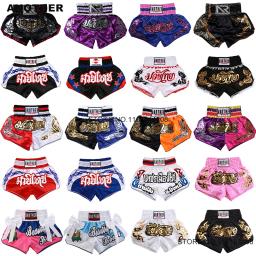 Calções de Boxe Cetim Modernos para Homens e Mulheres, Roupas de Artes Marciais, Shorts MMA, Gaiola de Ginásio, Kickboxing, Muay Thai, Elegante, Infantil - Image 1